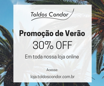 30% OFF em toldos articulados motorizados